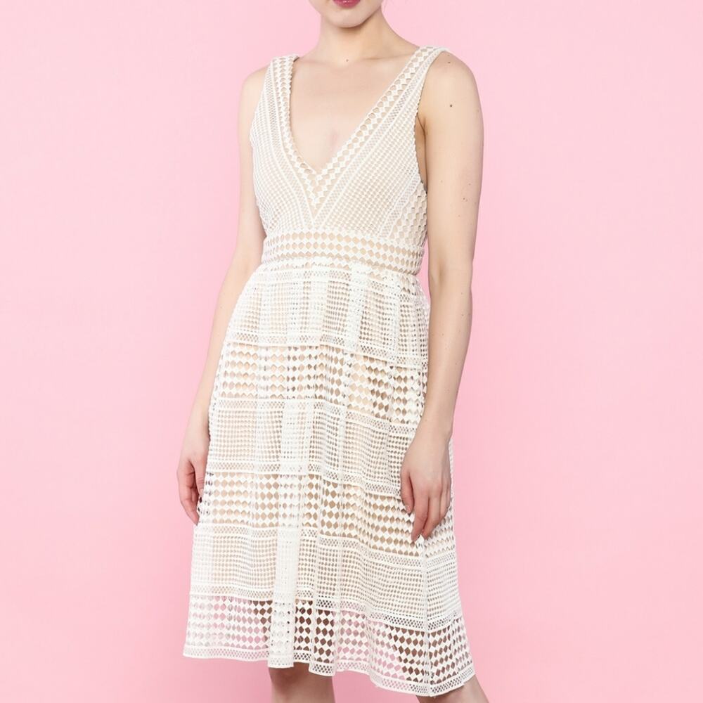 Jealous Tomato White and Cream Crochet Dress